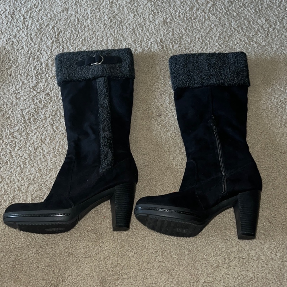 Womens black knee high boots